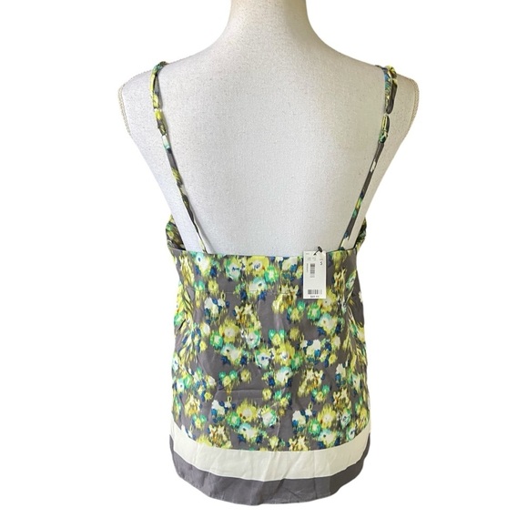 The Limited Camisole Blouse Size S Floral Gray Teal Tye Dye Pattern Silky Layer - Picture 4 of 13